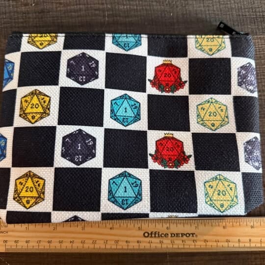 Checkered cloth dice zipper bag