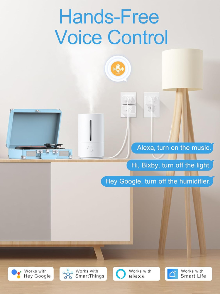 Smart Plug 15A, Smart Plugs That Compatible with Alexa & Google Home & Smartthin