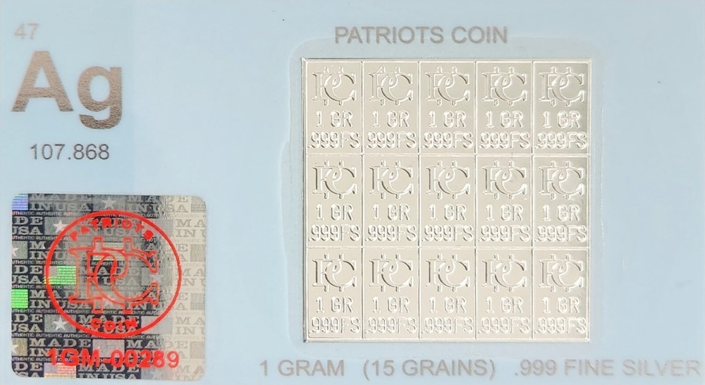 One Gram Silver Bars That Snap Apart (5 Pack)