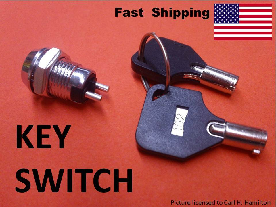 1x School electronics SUPPLY SPST simple 2 wire KEY Switch - ON OFF Ignition ???