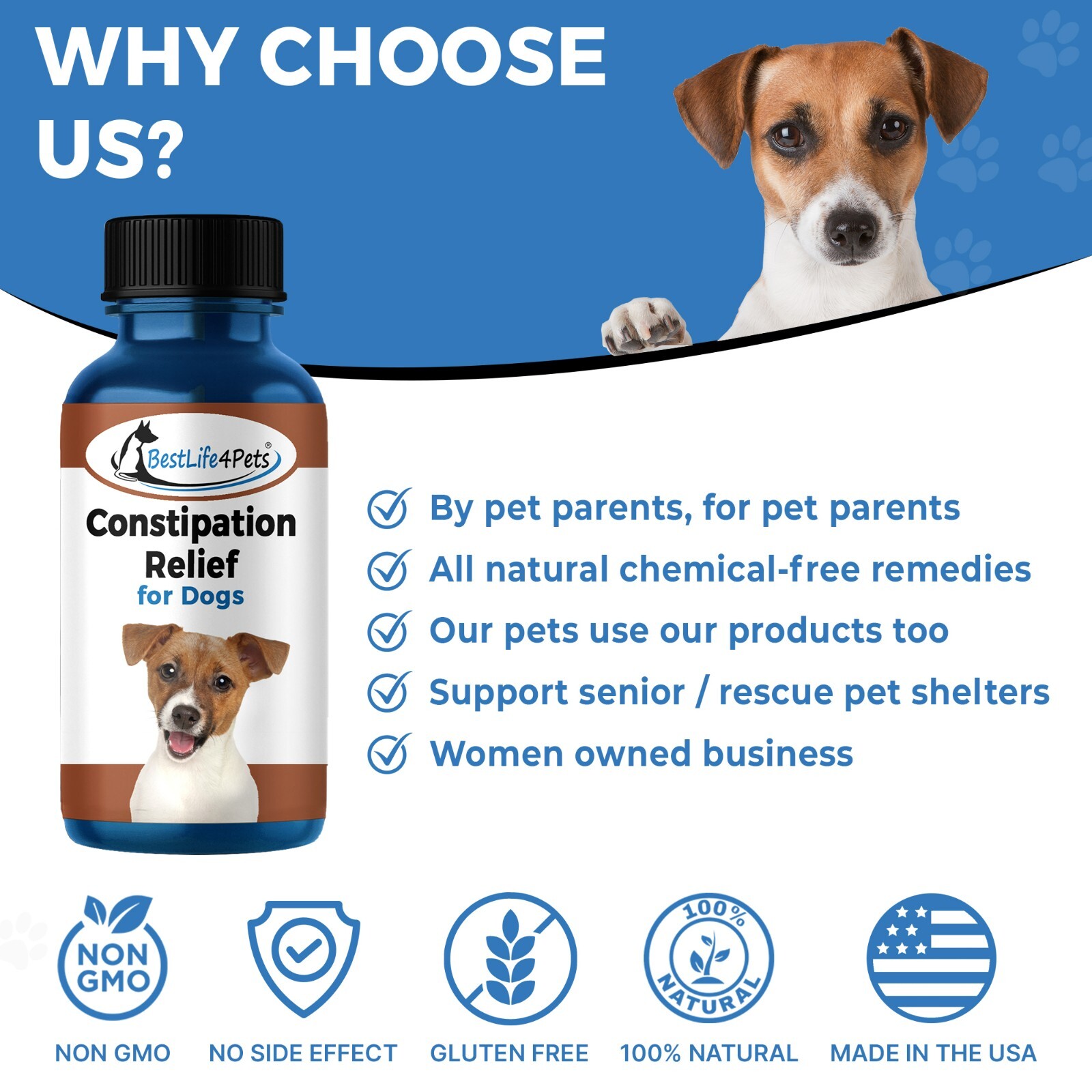 Constipation Relief for Dogs Natural Laxative Stool Softener, Helps Digestion