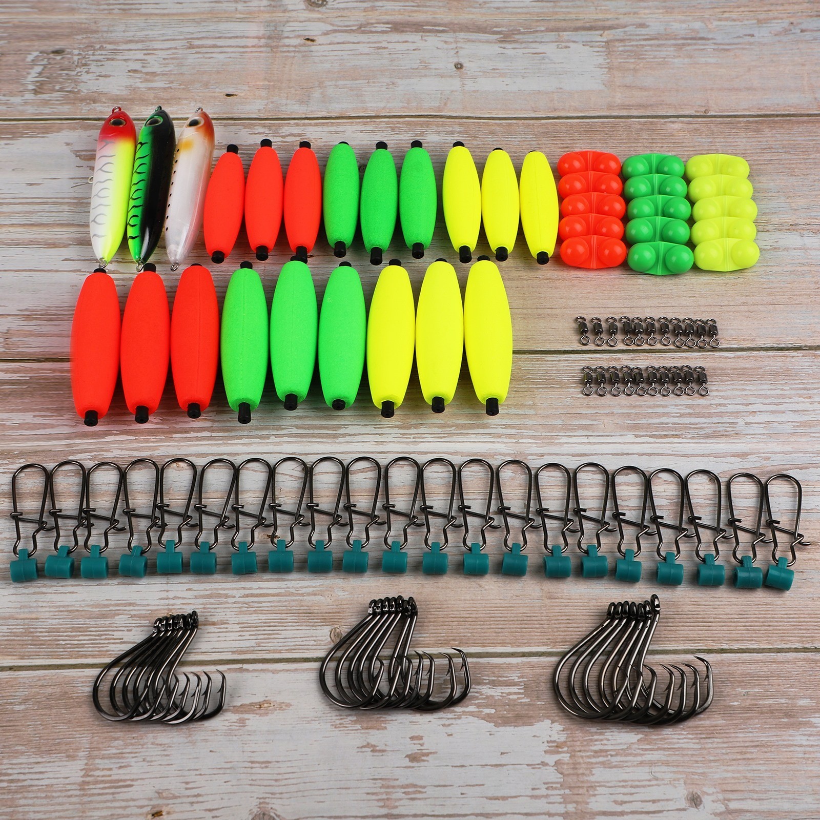 Dovesun Catfishing Tackle Kit - 99PCS Floats Hooks Bells Swivels Rig Accessories