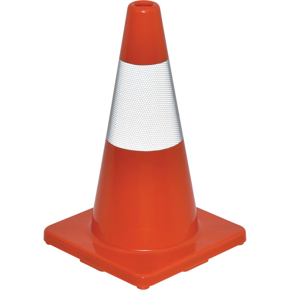 18" Reflective Traffic Cone Solid Orange Base 2-1/2 lbs