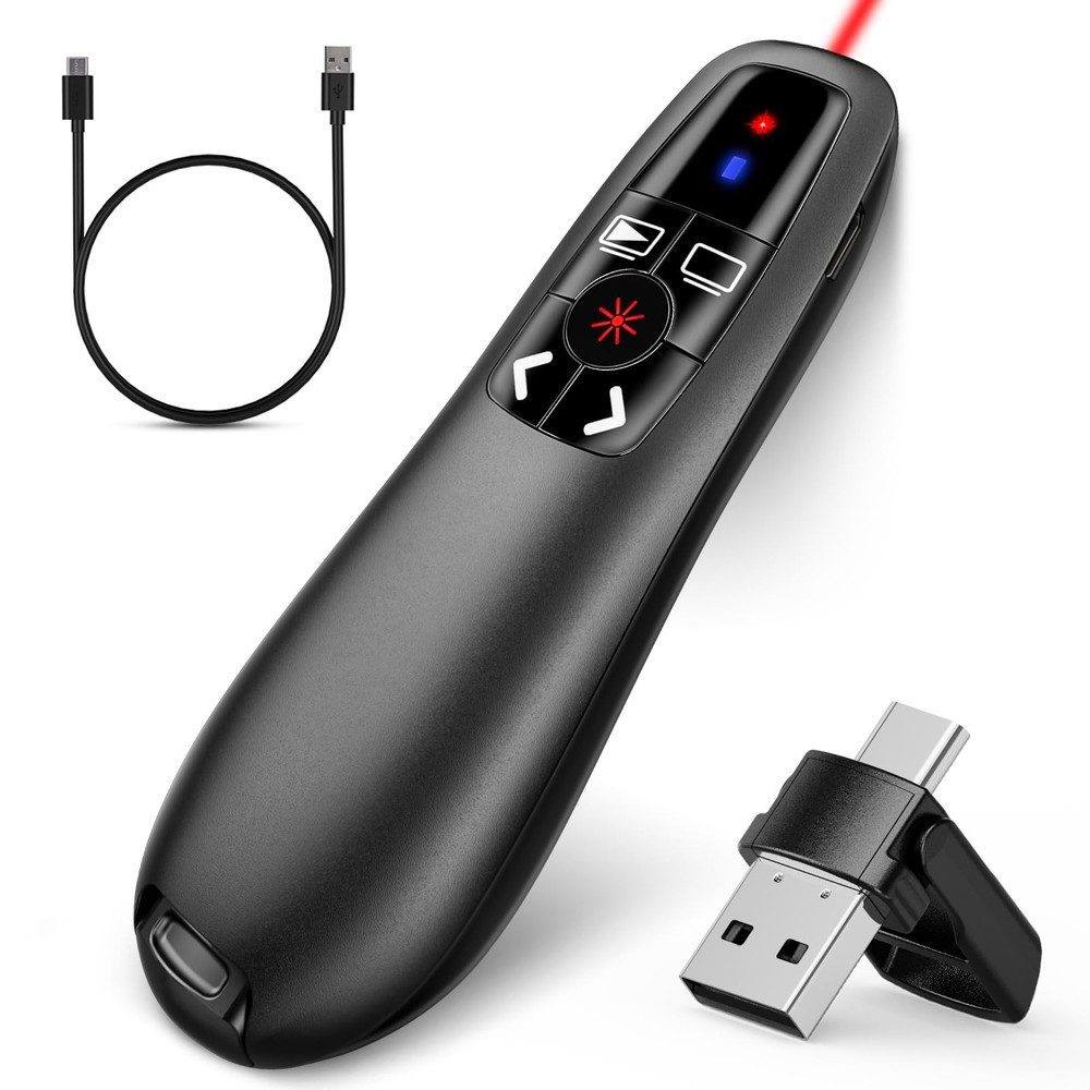 2-in-1 USB Type C Presentation Clicker, Clicker for PowerPoint Presentations,...