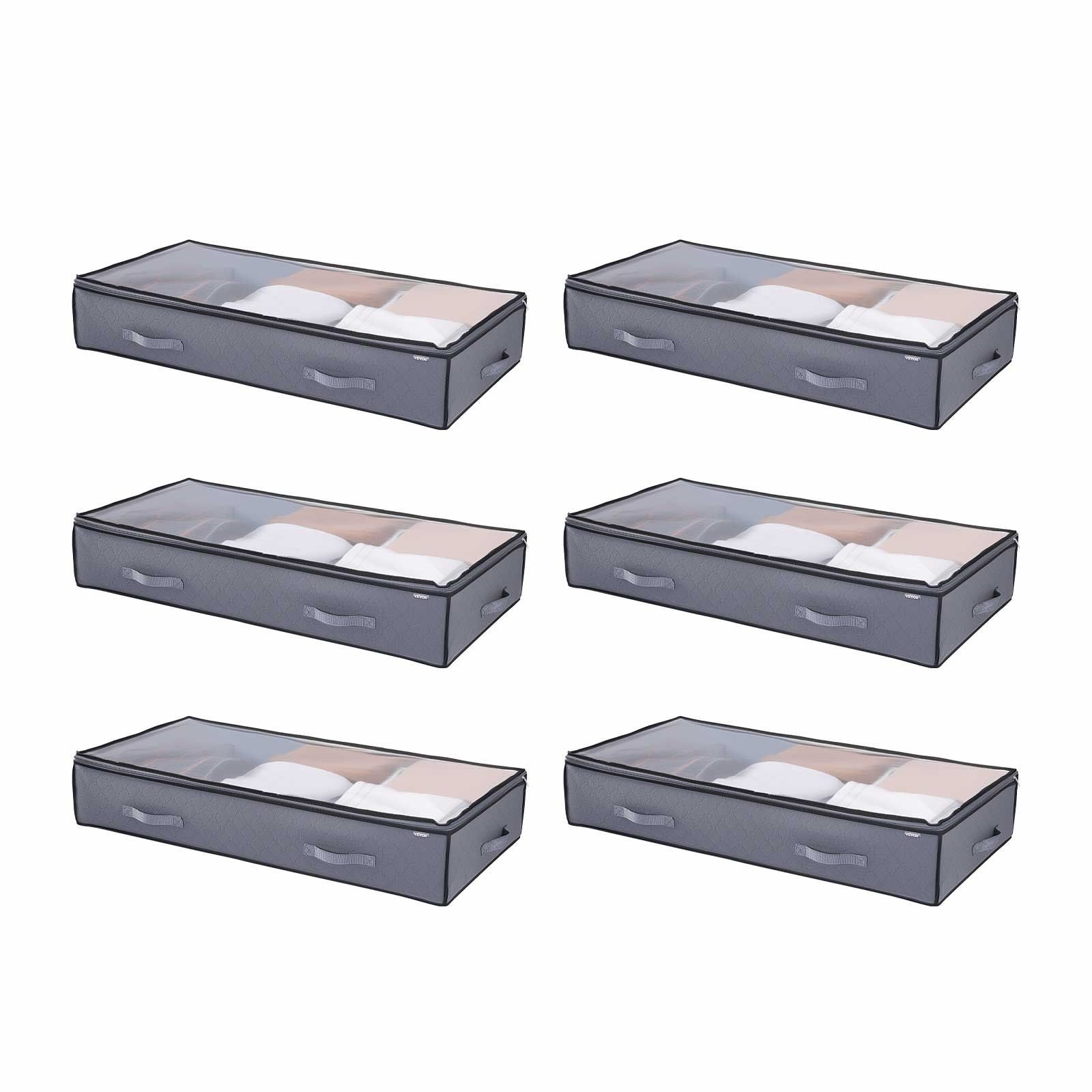 VEVOR Under Bed Storage with Clear Lids, 39.2 x 19.7 x 7.1 Inch, 90L Large Under