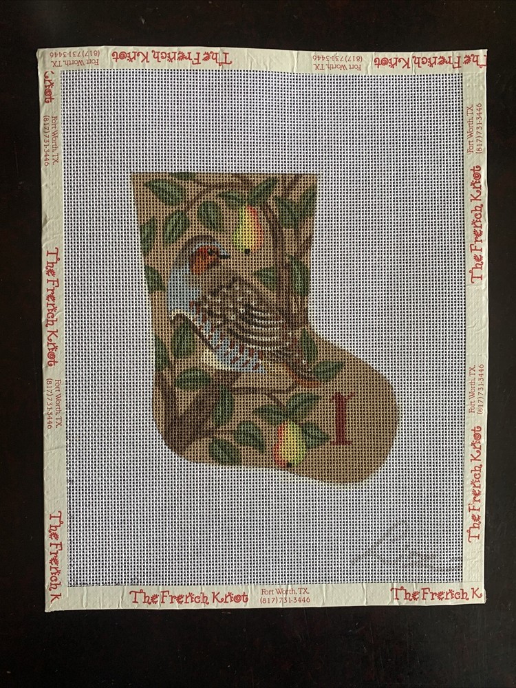 Partridge Mini Stocking + Stitch Guide Needlepoint Kit Tapestry Tent Unworked