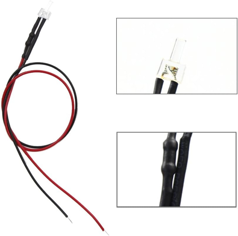 20pcs Pre-Wired 2mm Warm White LED Lights for Model Train Layouts & Projects