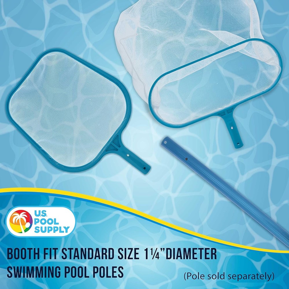 Professional Swimming Pool Leaf Skimmer Net & Leaf Rake Net Set Cleans Out