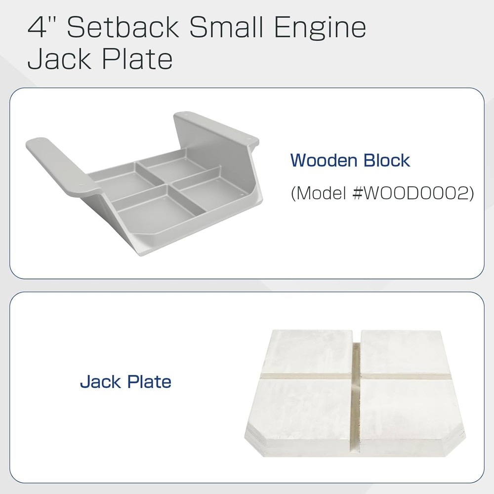 4" Setback Jack Plate Outboard Motor Bracket up to 35HP