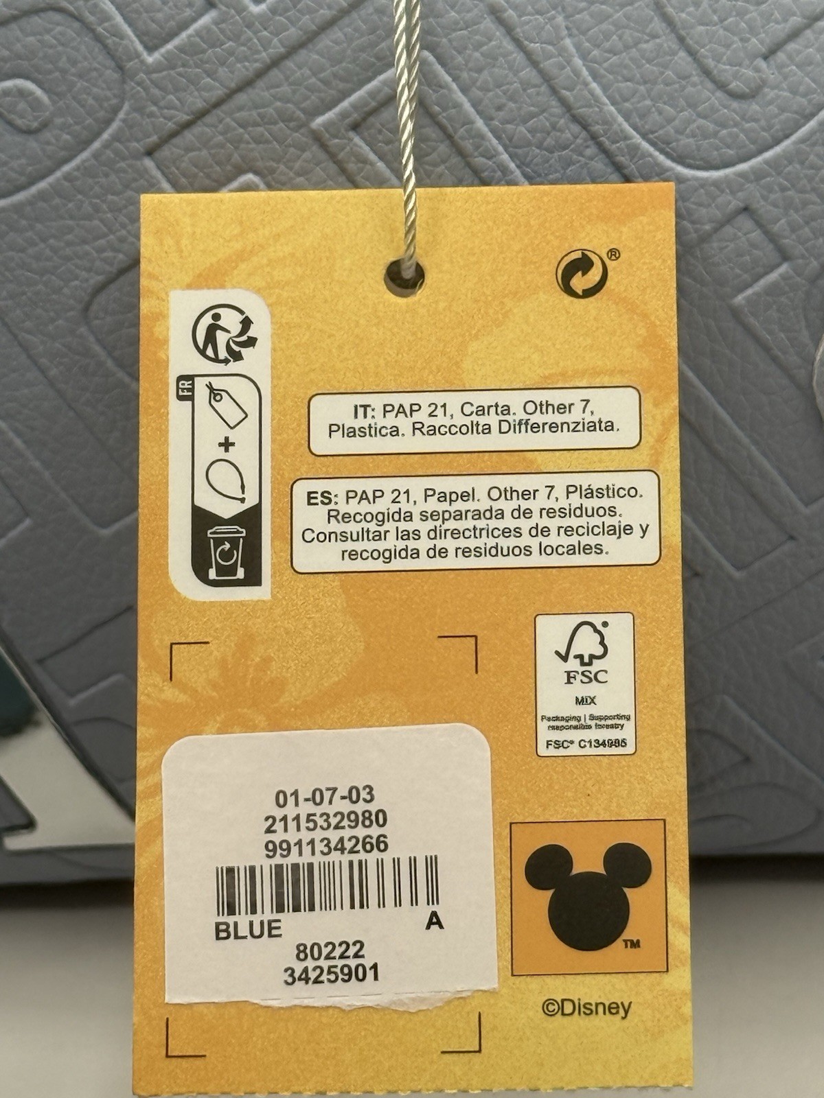 Disney Stitch x Primark Blue Makeup Bag & Coin Purse Set – Letter “A”