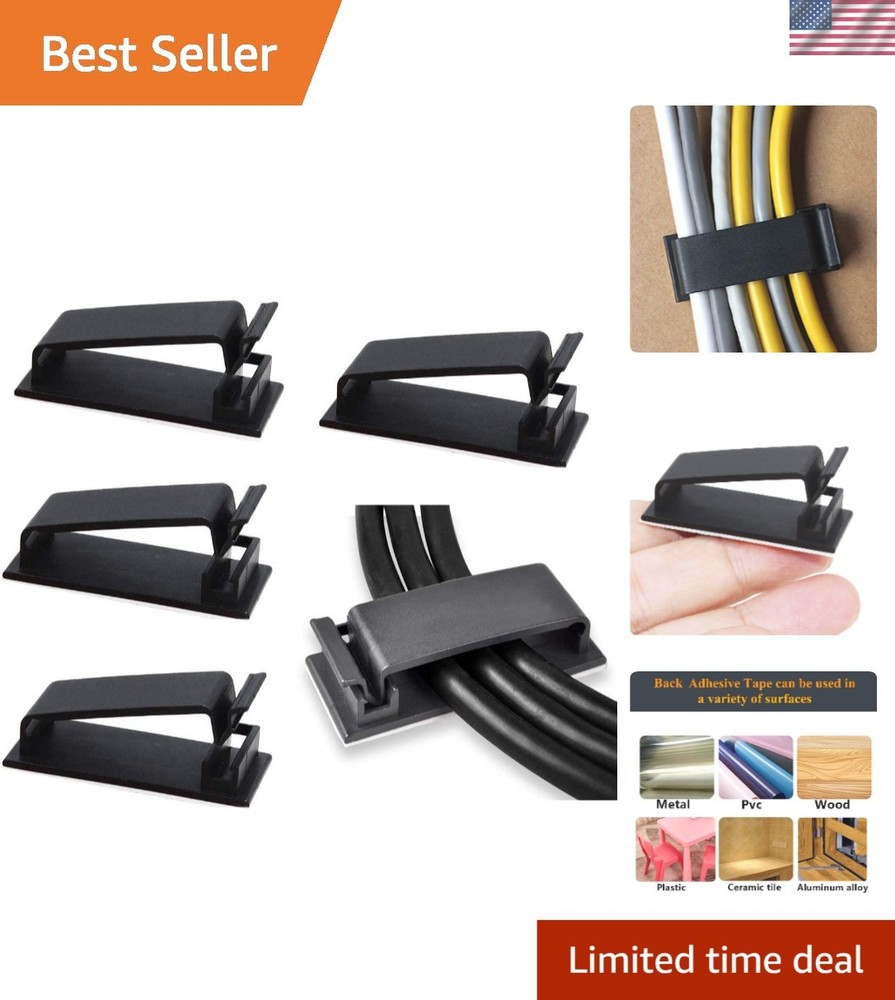 Eco-Friendly 50Pcs Cable Organizers - Self-Adhesive Clips for Clean Setup