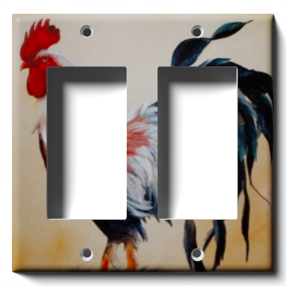 SnazzySwitch Rooster Profile Decorative Light Switch Plate Cover