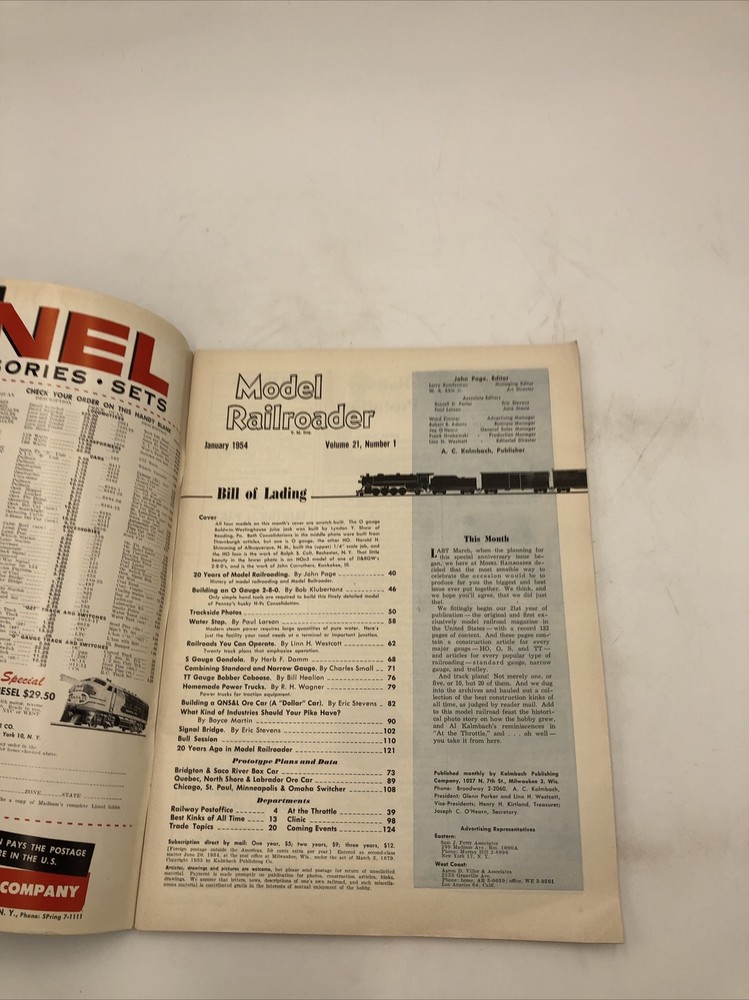 Model Railroader Magazine January 1954