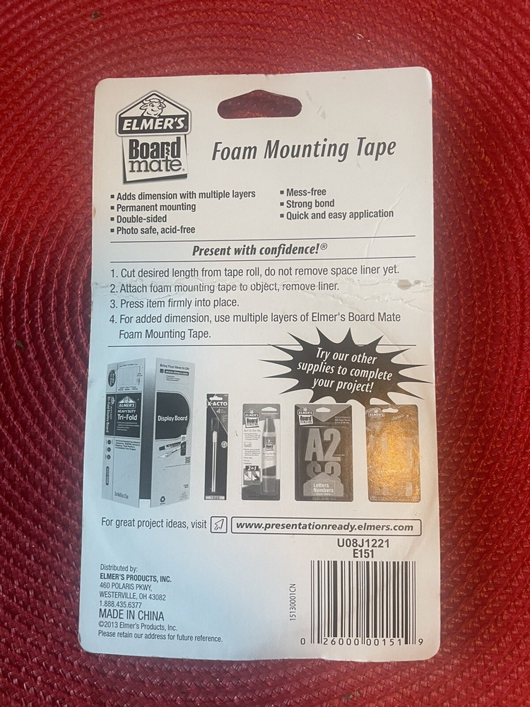 elmer’s board mate foaming minting tape