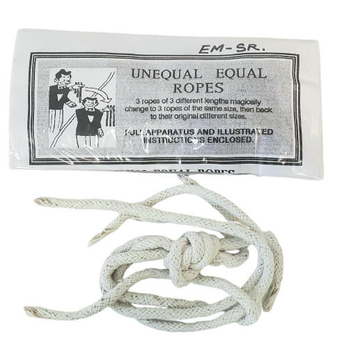 UNEQUAL EQUAL ROPES PROFESSORS NIGHTMARE Magic Trick Set 3 White Change Sizes