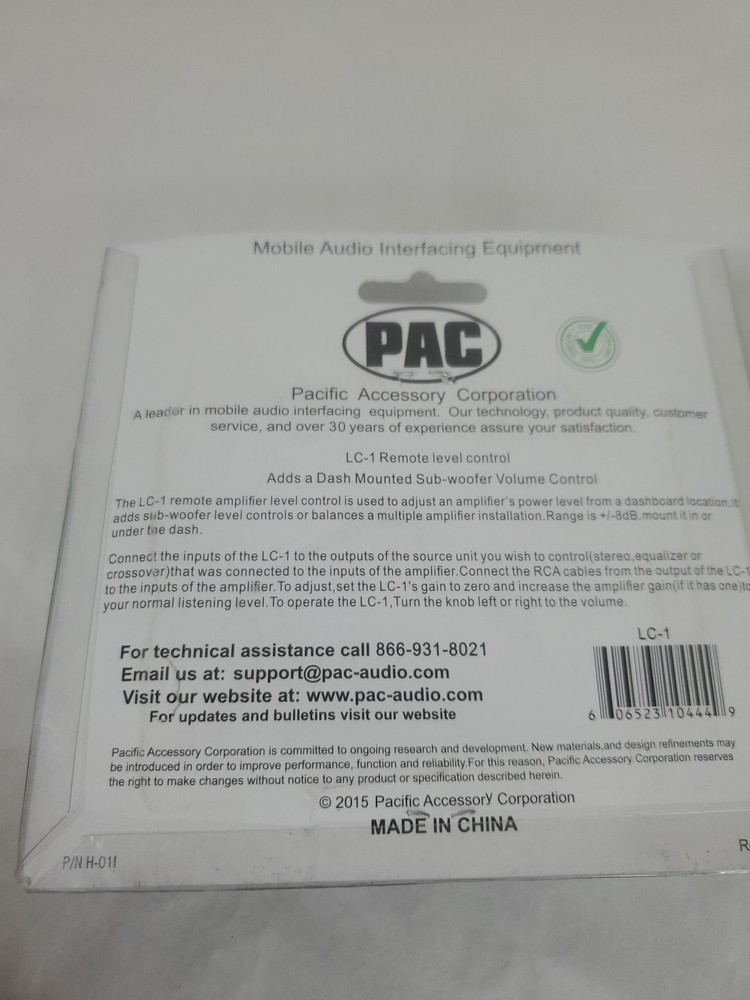 NEW! PAC LC-1 Universal Remote Level Control via RCA Audio Interconnect
