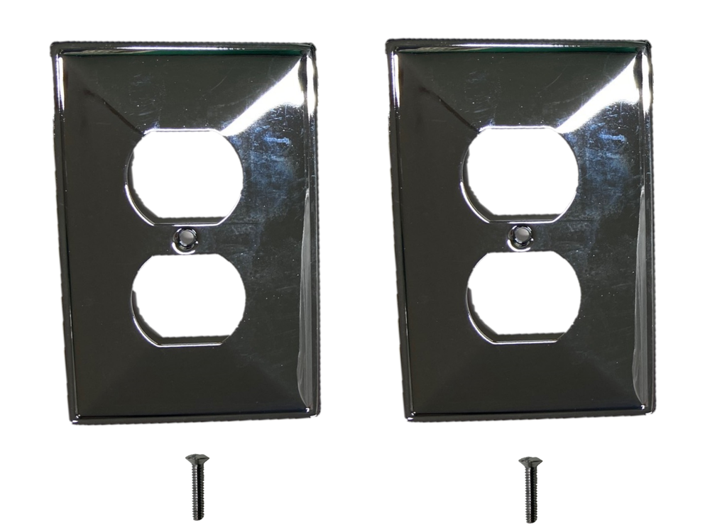 WALL OUTLET COVER (Multiple QTYS) Polished Chrome Single Duplex Brainerd