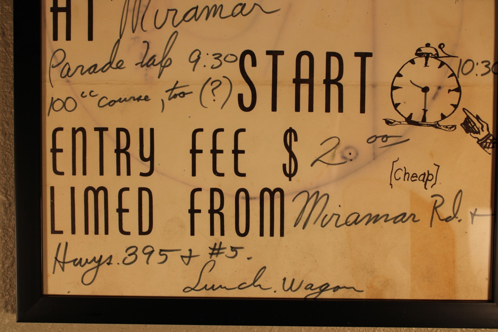 1966 Motorcycle Lions MC TT Racing Framed Poster Rare 1-of-Kind 50-Mile Sign Art