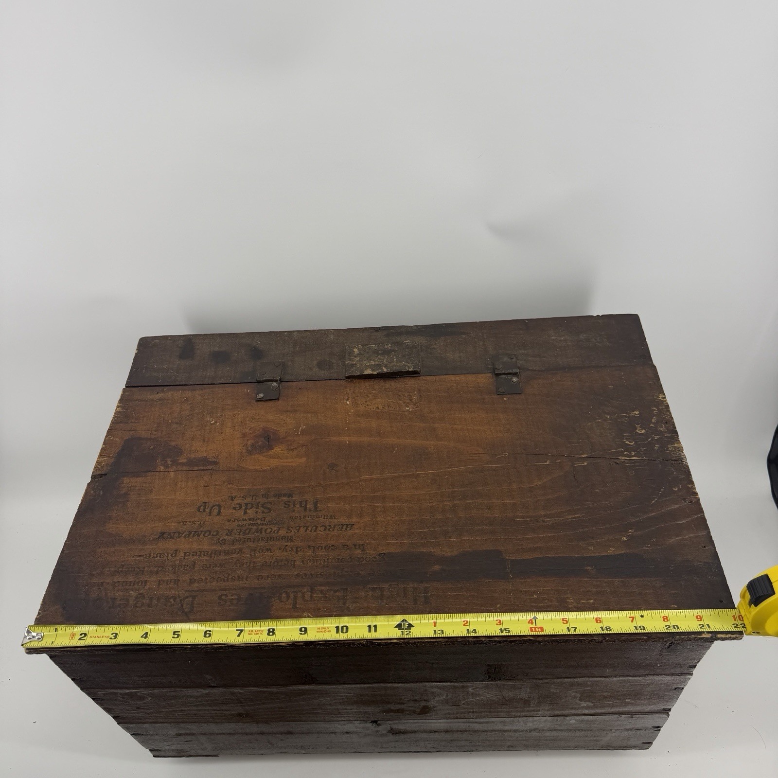 Vintage Hercules Powder Company Explosives Wood Crate Wheels Storage Box Decor