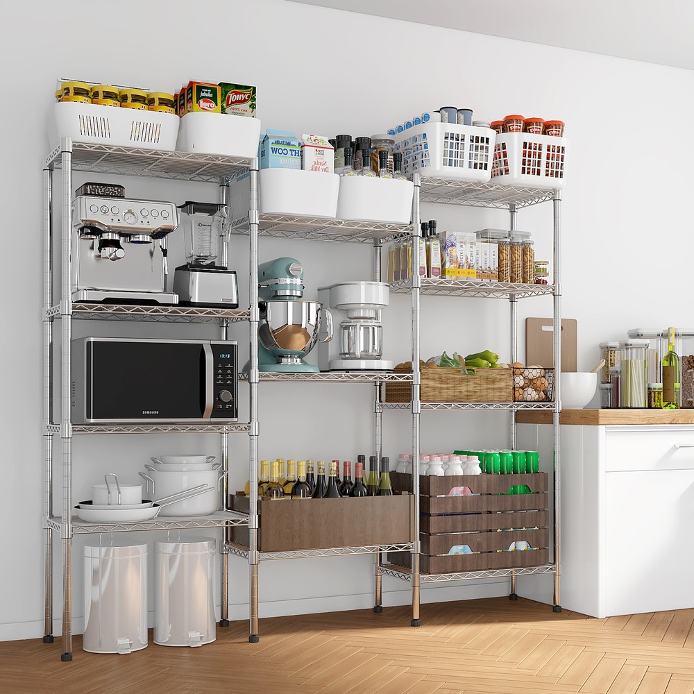 Adjustable Storage Shelves NSF Wire Shelving Unit Multiple rows Shelving