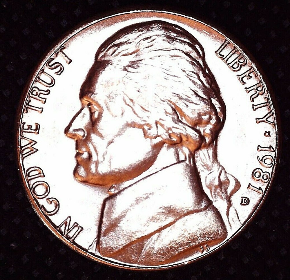 1981-D Jefferson Nickel Uncirculated Denver Mint 80% Full Steps