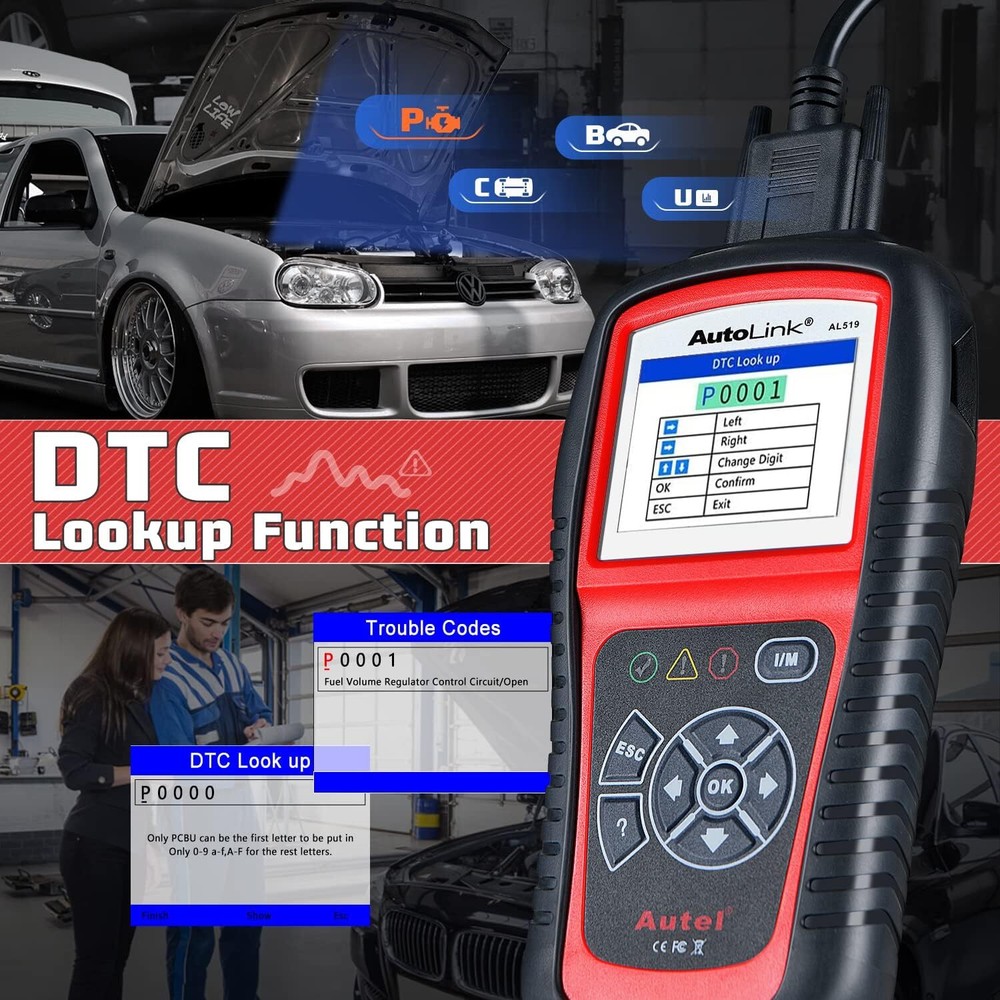 Autel AutoLink AL519 OBD2 Scanner Enhanced Mode 6 Check Engine Code Reader DTC