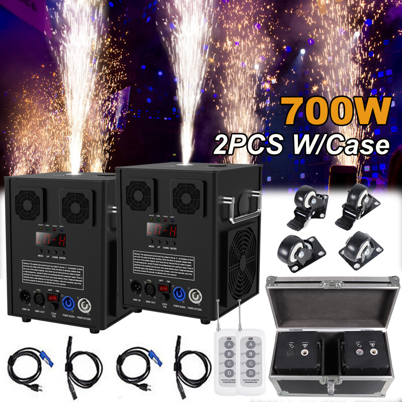 2PCS 700W Cold Spark Machine Stage Effect Firework Machine Wedding Club w/Case