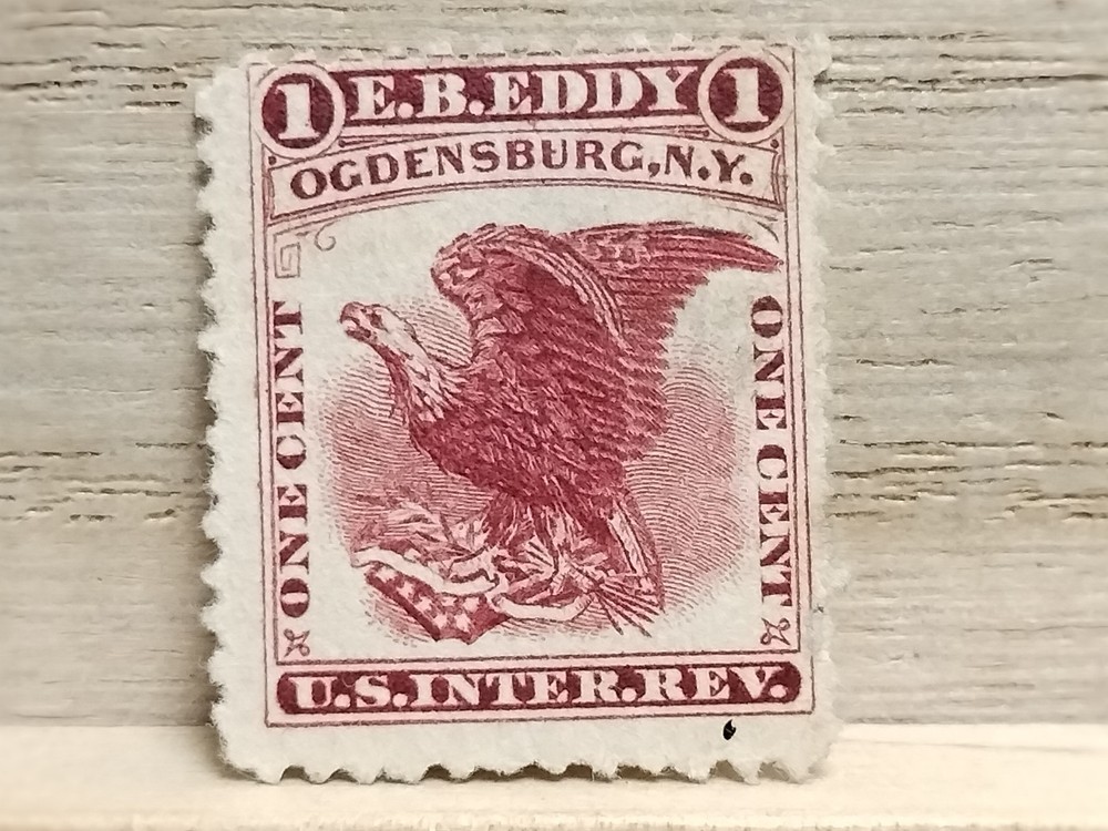 1 Cent Carmine E.B. Eddy Stamp RO-75d