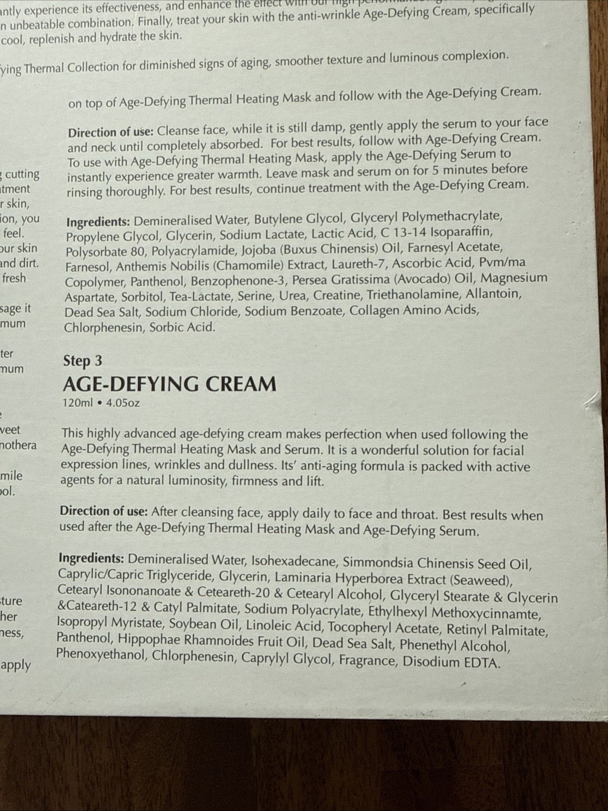 Dermalactives Thermal X Face Lift Treatment Set Heating Mask Serum Cream