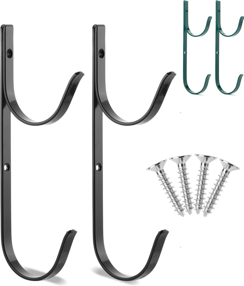 Secure Pool Pole Hangers - 2 Pack Heavy-Duty Wall Mount Hooks for Max Support