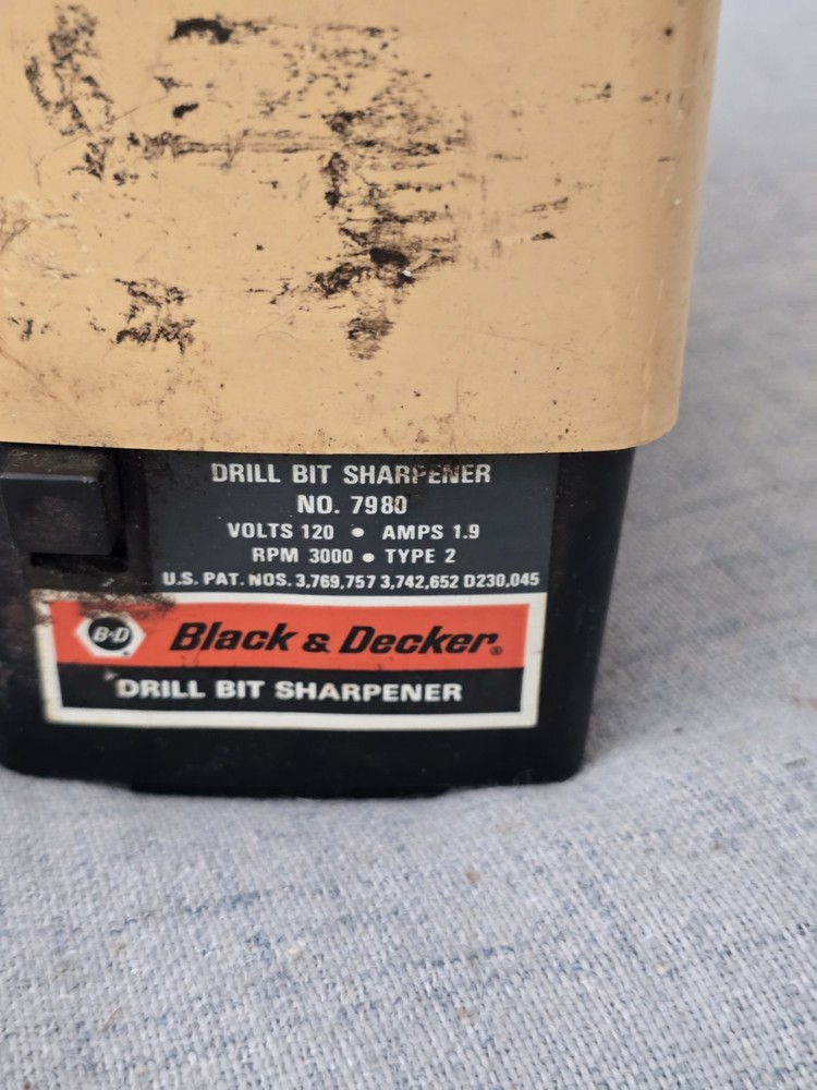Vintage Black & Decker Drill Bit Sharpener Model 7980 - Tested & Working!