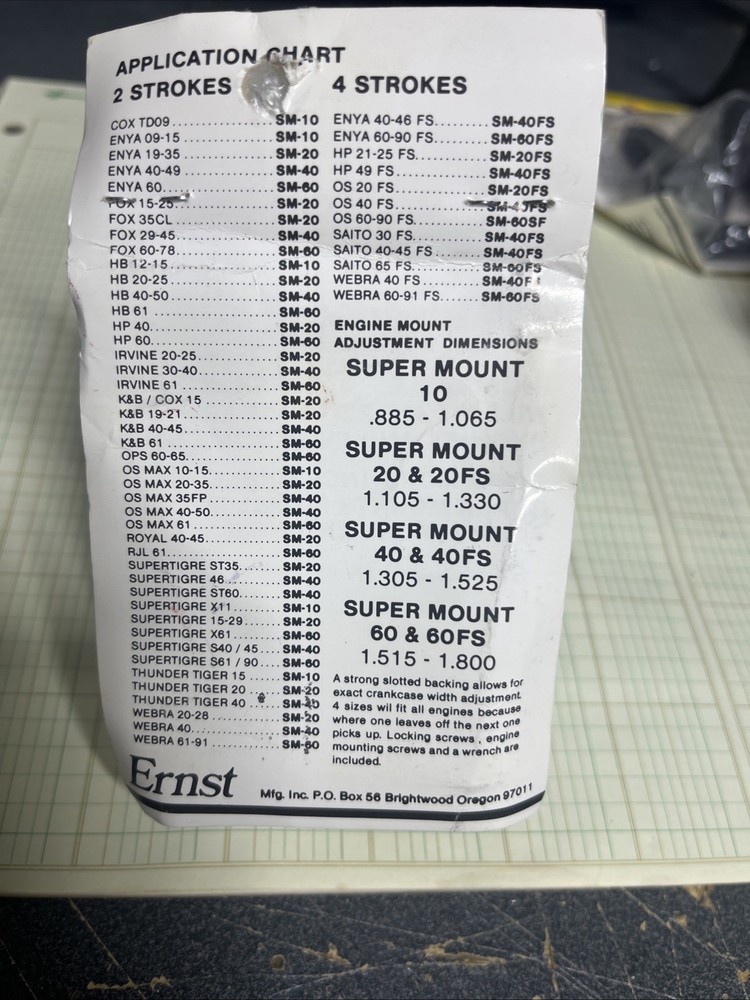Ernst Adjustable Super Mount 60FS. #122 New unopened package.