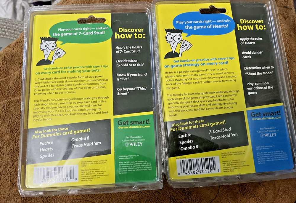 7 Card Stud And Hearts for Dummies Guidebook New