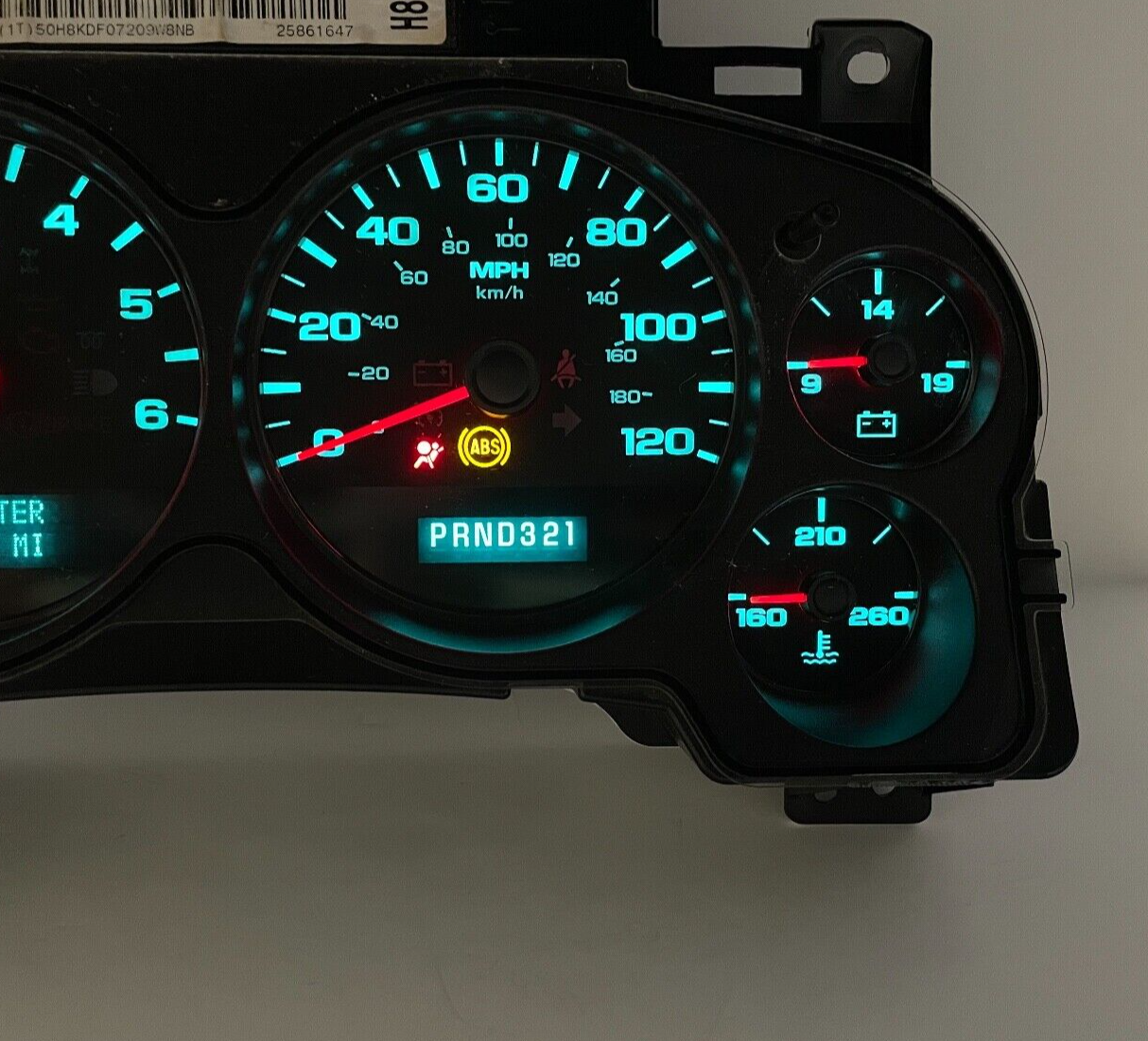 07-12 Silverado Sierra Speedometer Instrument Gauge Cluster