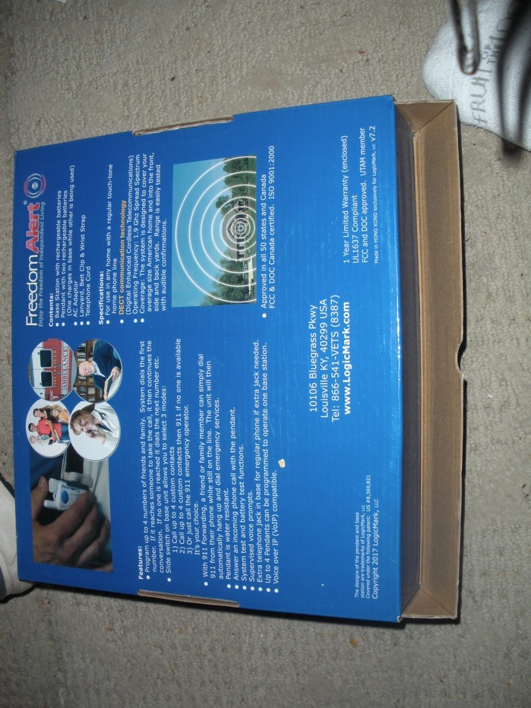 Freedom Alert Fall Emergency System Model #35511 By LogicMark TESTED
