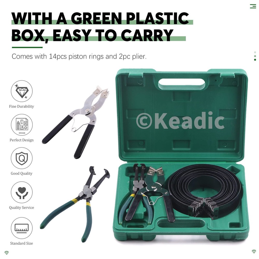 16 Pcs Automotive Engine Piston Ring Compressor Tool Set Contains Compressor