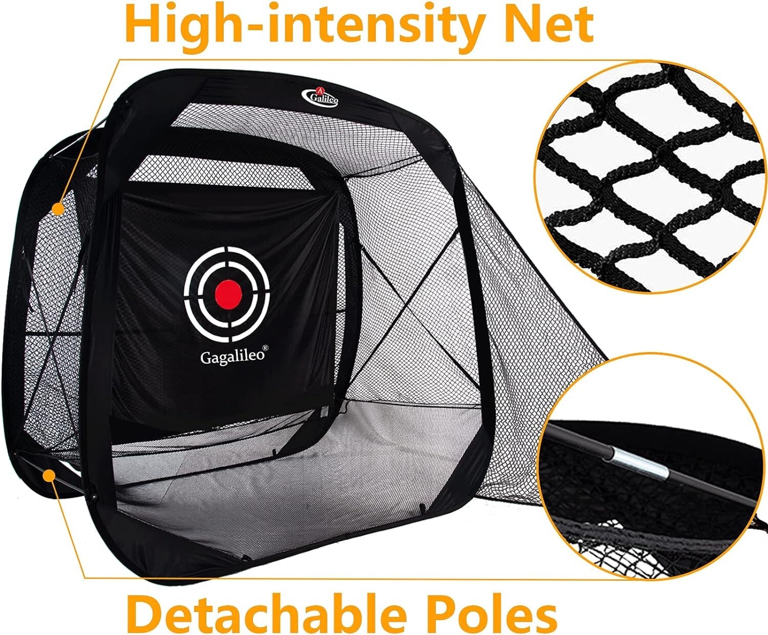 7X7FT Pop Up Golf Hitting Chipping Practice Net for Outdoor with Target zone