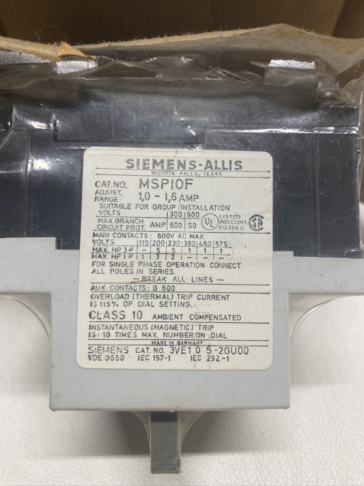 NEW Siemens MSP10F Starter