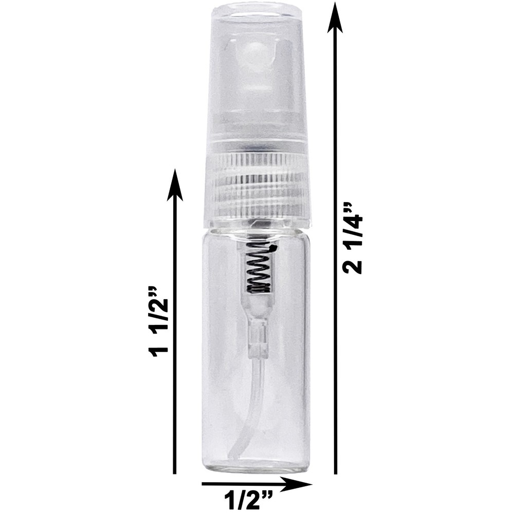 3ml Empty Perfume Clear Glass Bottles Mini Atomizer Spray Refillable