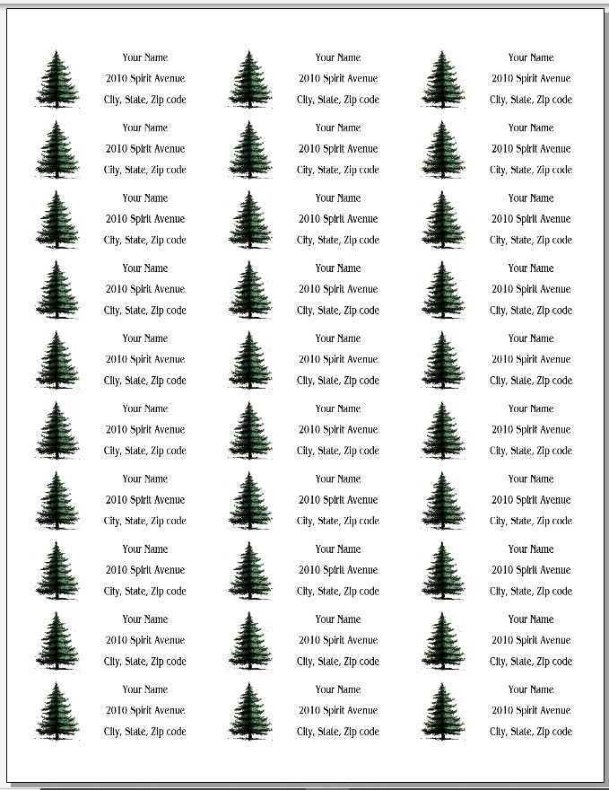 150 Evergreen Christmas Tree Mailing Return Address Labels Personalized
