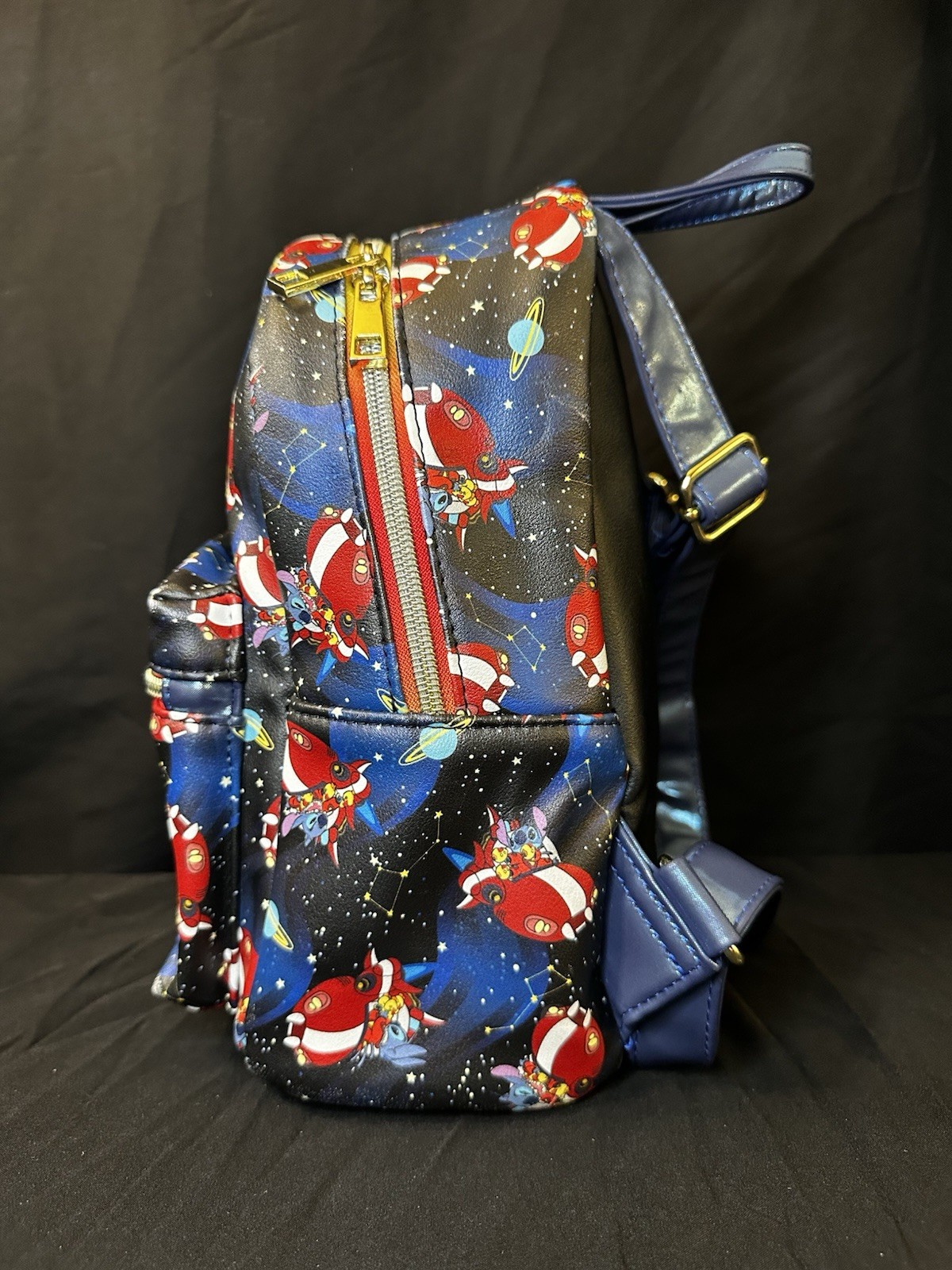 Loungefly Disney Lilo & Stitch Mini Backpack Stitch in Space All Over Print Blue