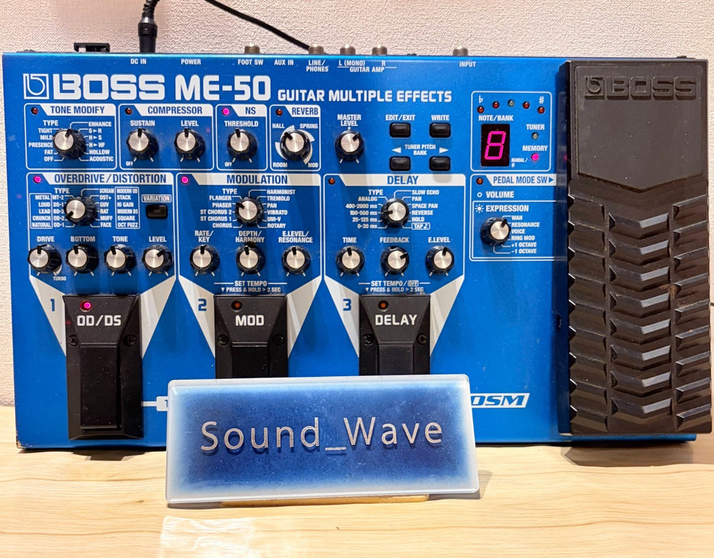 BOSS ME-50 Guitar Multi-Effects Pedal Processor Distortion Modulation Delay Test