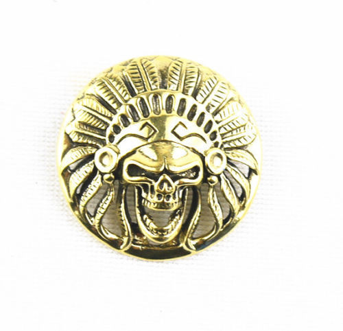 Solid Brass Conchos Decor Leather Craft Skull Rivet Stud Punk Screw Back