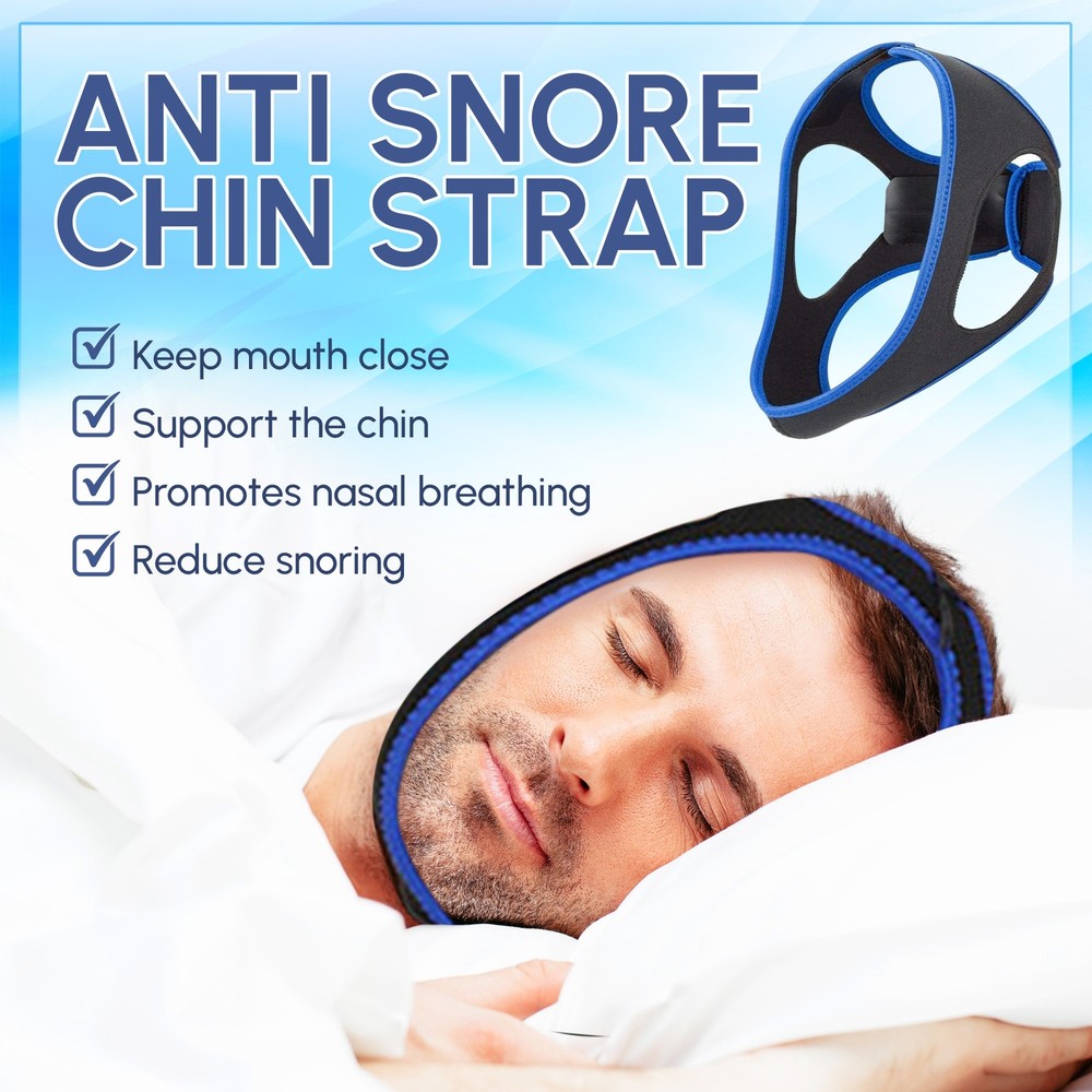 Adjustable Anti Snore Chin Strap - Effective Snoring Solution - Breathable CPAP