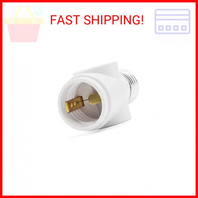 2 Outlet Light Socket Adapter, E26 Bulb Socket to Outlet Splitter,Converts Mediu