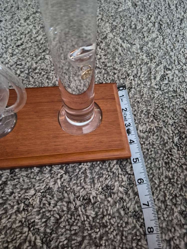 Galileo Thermometer with Glass Globe Barometer