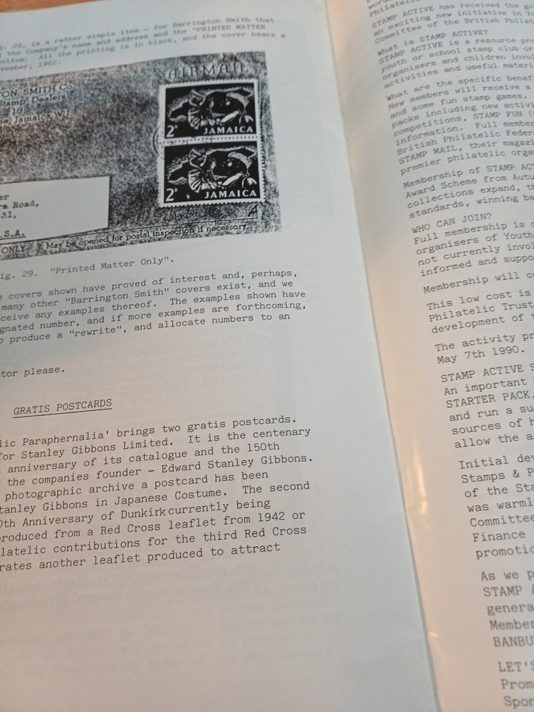 Journal Of PHILATELIC HISTORY SOCIETY 1990 PAPERBACK