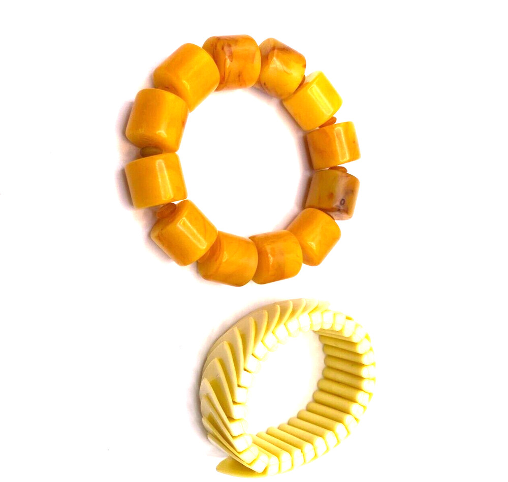 Mid-century acrylic stretch bracelets