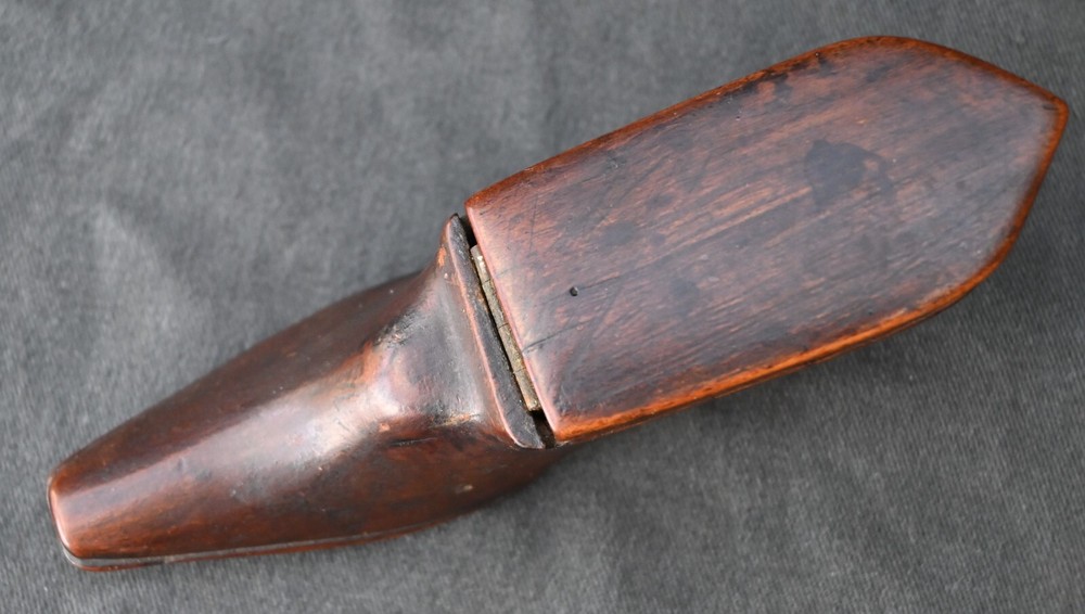 Antique 19th century treen shoe snuffbox