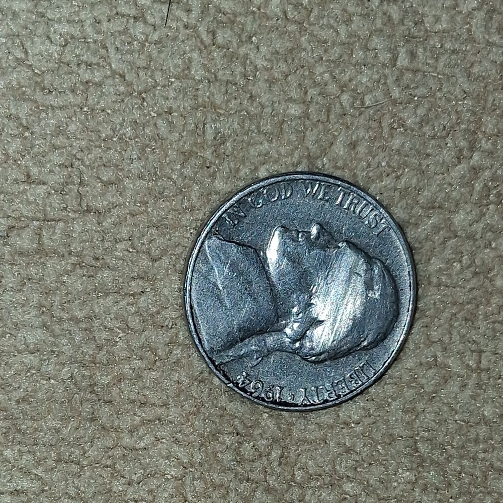 1964 Jefferson Nickel Error Coin 5C Major Strike Planchet Error